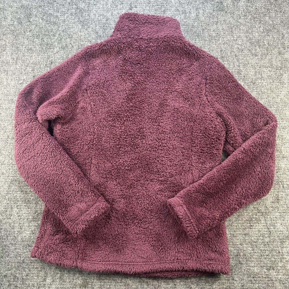 Patagonia Jacket Women Medium Burgundy Los Gatos 1/4 Zip Sherpa Soft Cozy - Picture 7 of 13